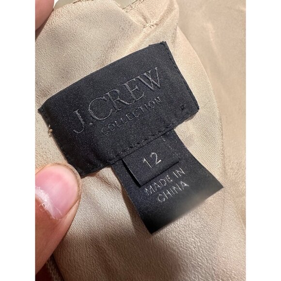 J.Crew Collection Desert Canyon Sequins Midi Dress 12 Gold Tie Shoulders Party - Picture 5 of 15